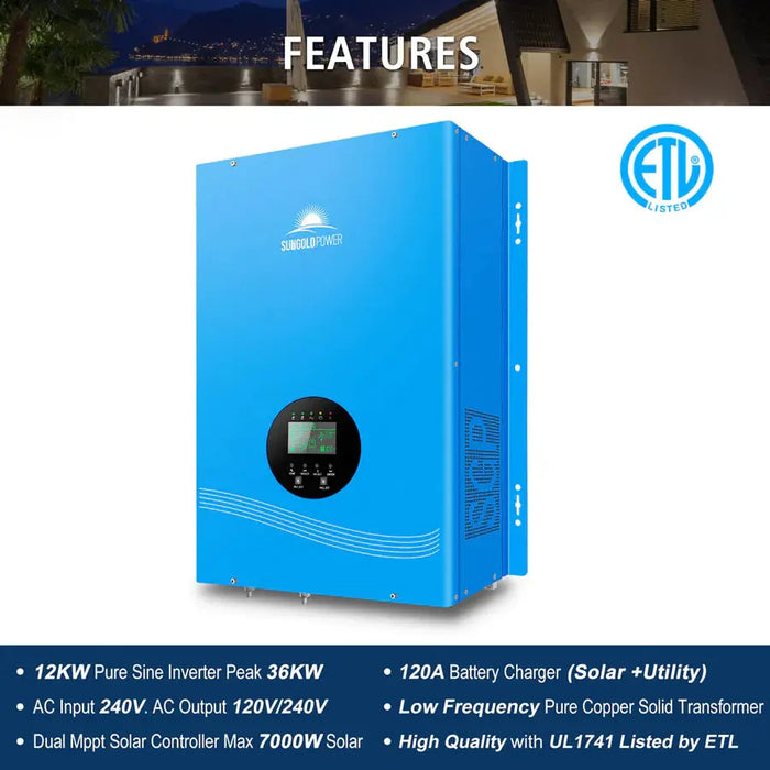 Sungold Power 12kW Hybrid Solar Inverter UL1741 Standard.   At  Generation Eco Store