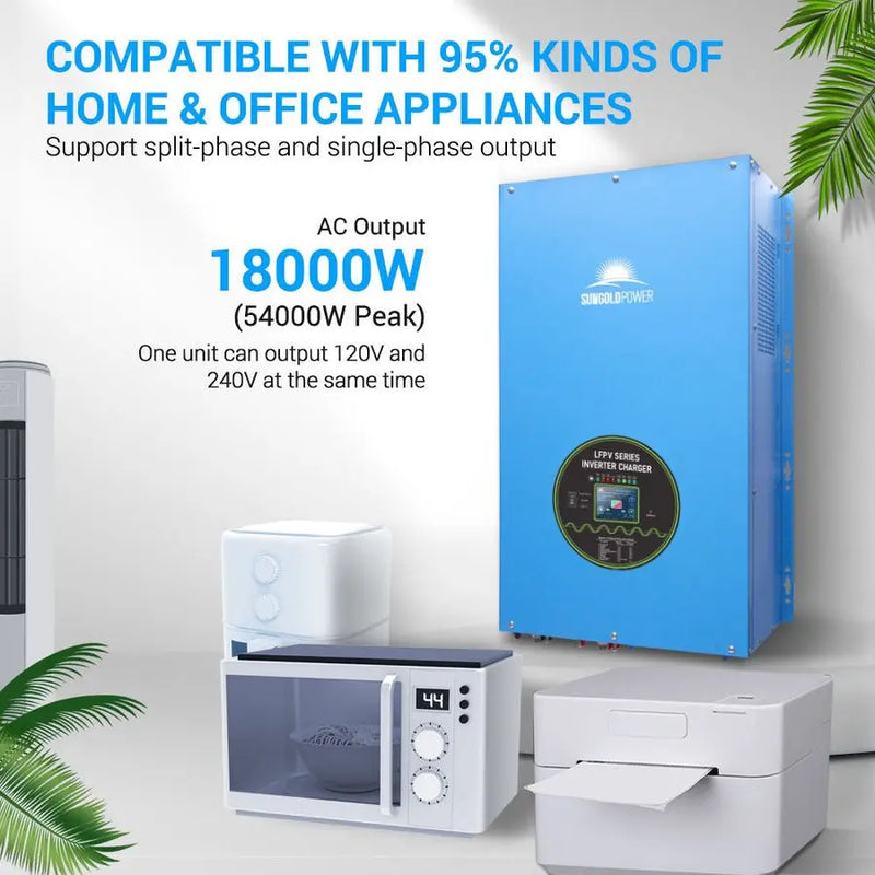 Sungold Power 18000W 48V Split Phase Pure Sine Wave Solar Inverter Charger.   At  Generation Eco Store