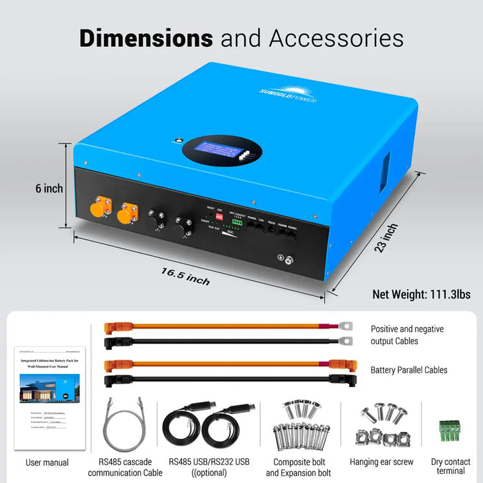 Sungold Power 2 X 5.12KWH Powerwall LIFEPO4 Lithium Battery SG48100M.   At  Generation Eco Store