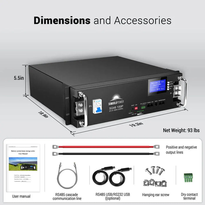 Sungold Power 4 X 48V 100AH Server Rack LIFEPO4 Lithium Battery SG48100P.   At  Generation Eco Store