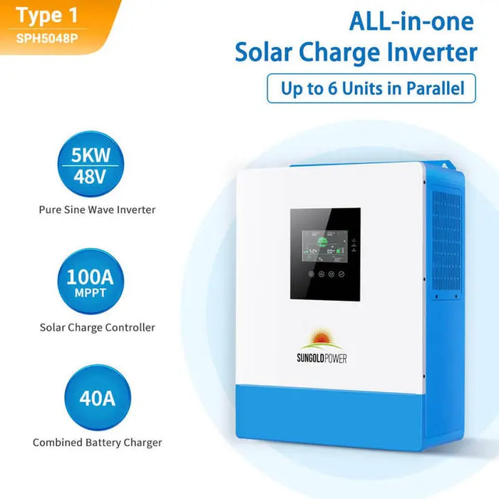 Sungold Power 5000W 48V Solar Inverter Charger WIth 48V100AH Lithium Battery.   At  Generation Eco Store