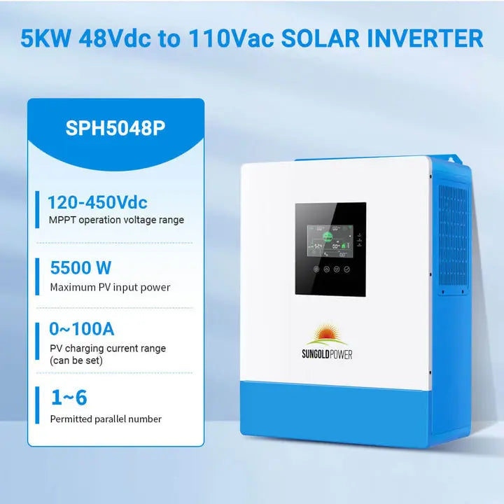 Sungold Power 5000W 48V Solar Inverter Charger WIth 48V100AH Lithium Battery.   At  Generation Eco Store