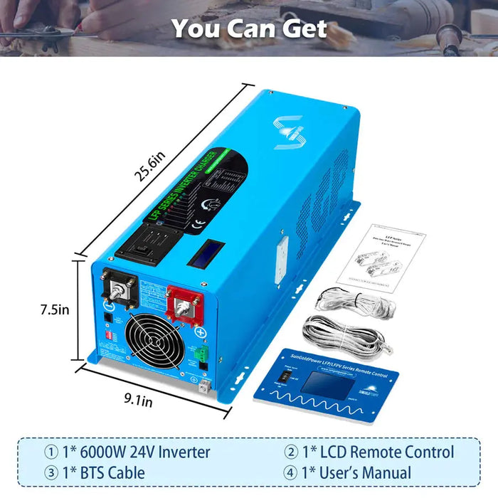 Sungold Power 6000W DC 24V Split Phase Pure Sine Wave Inverter With Charger.   At  Generation Eco Store