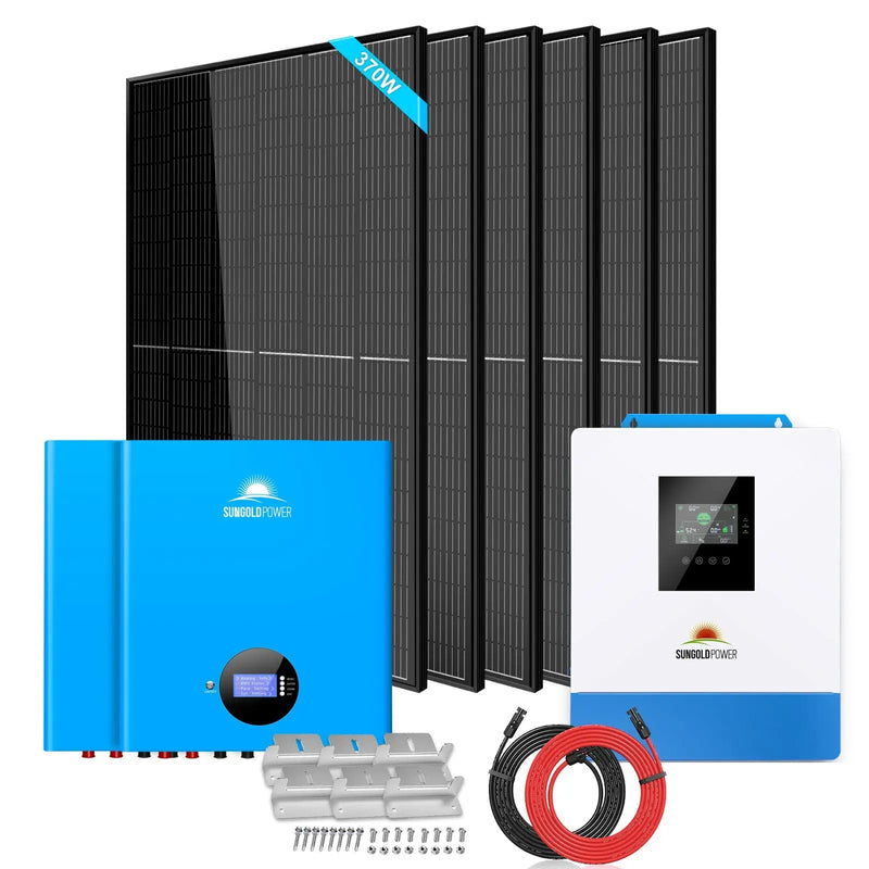 Sungold Power Off-Grid Solar Kit 5000W 48VDC 120V 10.24KWH Powerwall Lithium Battery 6 X 370 Watts Solar Panels SGM-5K10M.   At  Generation Eco Store