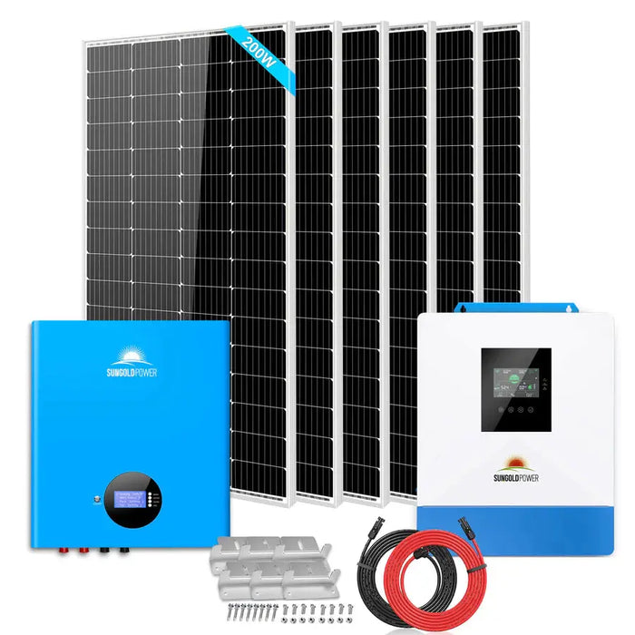 Sungold Power Off-Grid Solar Kit 5000W 48VDC 120V 5.12KWH Powerwall Battery 6 X 200 Watts Solar Panels SGM-5K5E.   At  Generation Eco Store