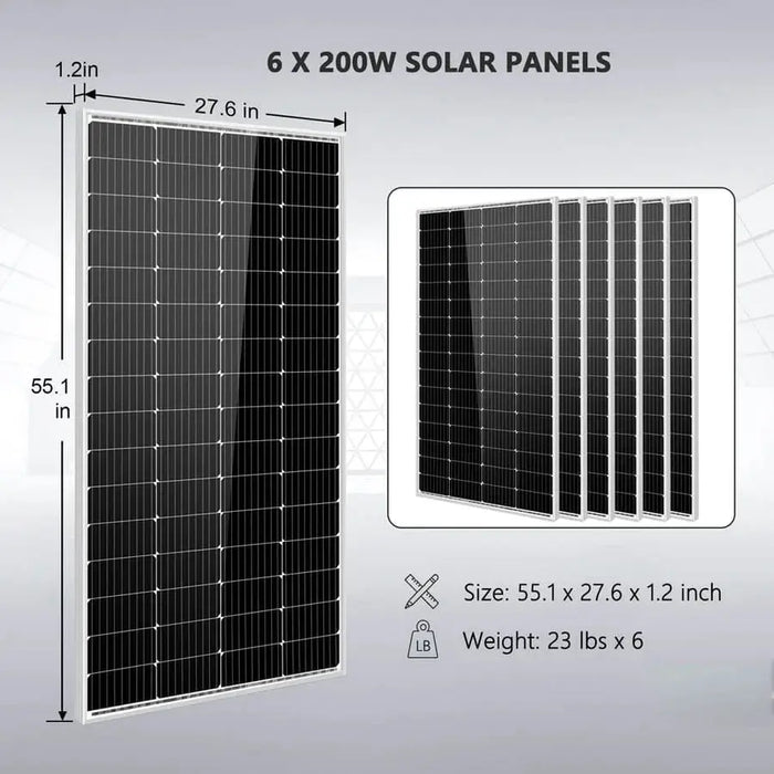 Sungold Power Off-Grid Solar Kit 5000W 48VDC 120V 5.12KWH Powerwall Battery 6 X 200 Watts Solar Panels SGM-5K5E.   At  Generation Eco Store