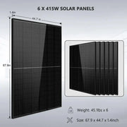 Sungold Power Off-Grid Solar Kit 5000W 48VDC 120V LIFEPO4 10.24KWH Lithium Battery 6 X 415 Watts Solar Panels SGR-5KE.   At  Generation Eco Store