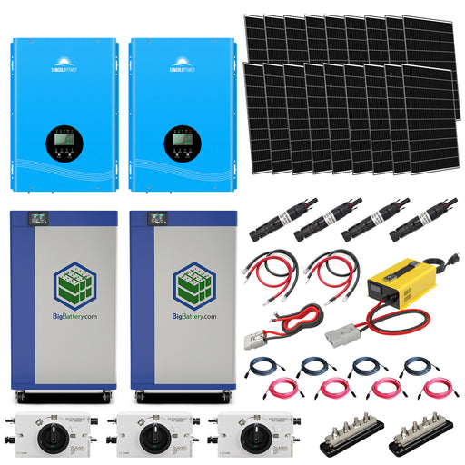 Off-Grid Solar Kit 5000W 48VDC 120V 5.12KWH PowerWall Battery 6 X 200 Watts  Solar Panels SGM-5K5E