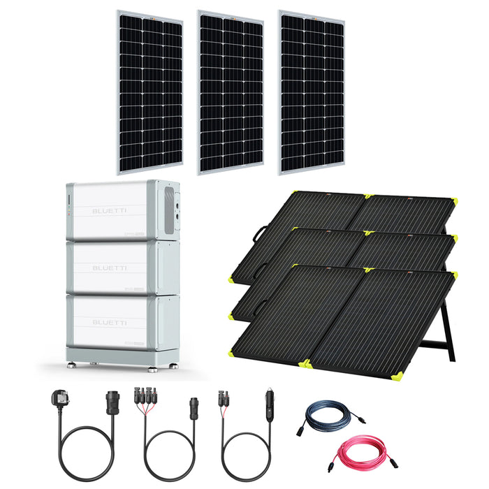 BLUETTI EP900 9,000W 120V/240V Portable Power Station | 10kWh Battery Backup | 3 x 200W  Solar Panels Of Choice