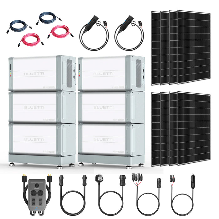 BLUETTI EP900 18,000W 120V/240V Portable Power Station | 19.8kWh Battery Backup | 8 x 400W Rigid Solar Panels
