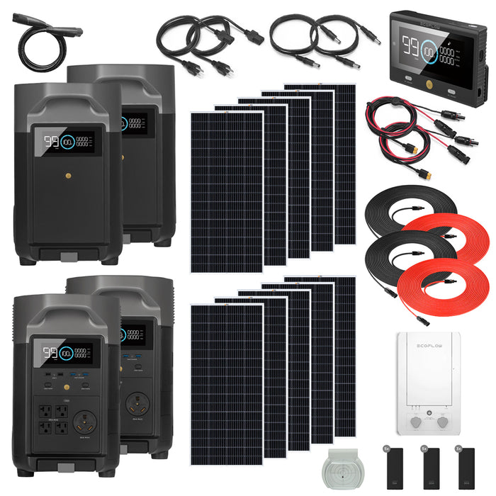 Ecoflow Delta Pro - 14.4kWh and 1.6W of Solar Panels with Smart Home Panel