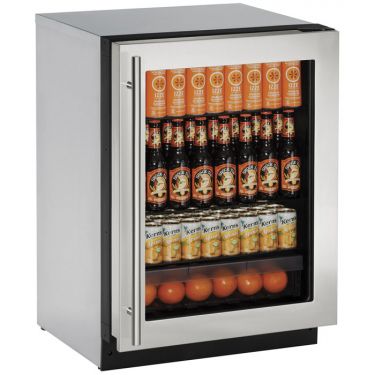 U-Line 2000 Series 4.9 Cu. Ft. Refrigerator - Stainless Steel Glass Door