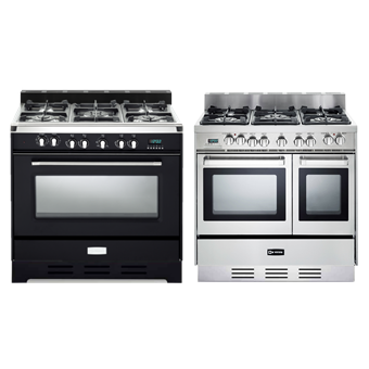 Verona Prestige Series 36" Freestanding Electric Range with 5 Elements, 3.5 Cu. Ft. Total Oven Capacity, 2 Multi-Function Convection Ovens, and 1 Dual Element