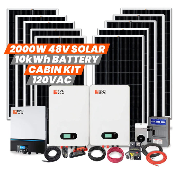 Rich Solar 2000W 48V 120VAC Cabin Kit
