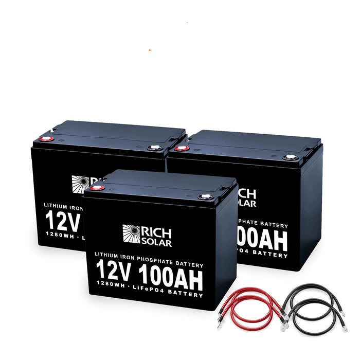 Rich Solar 12V - 300AH - 3.8kWh Lithium Battery Bank - BACKORDER