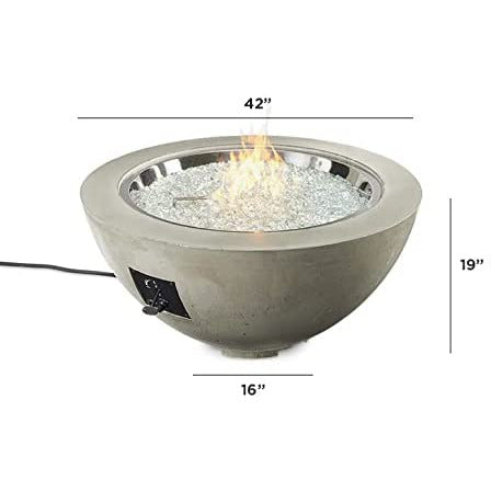 Outdoor Greatroom Natural Grey Cove 42 inch Round Gas Fire Pit Bowl