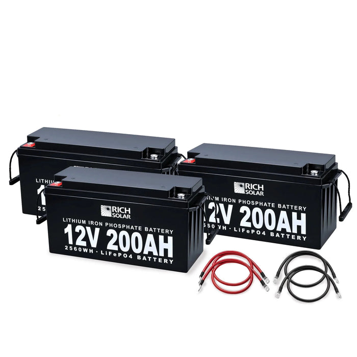 Rich Solar 12V - 600AH - 7.6kWh Lithium Battery Bank BACKORDER