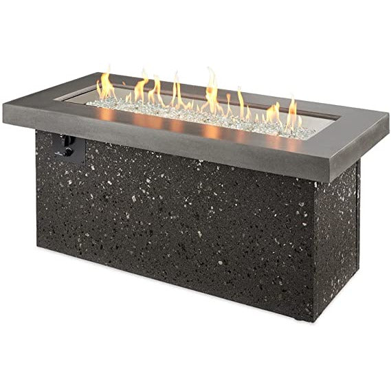 Outdoor Greatroom Grey Key Largo Linear Gas Fire Pit Table