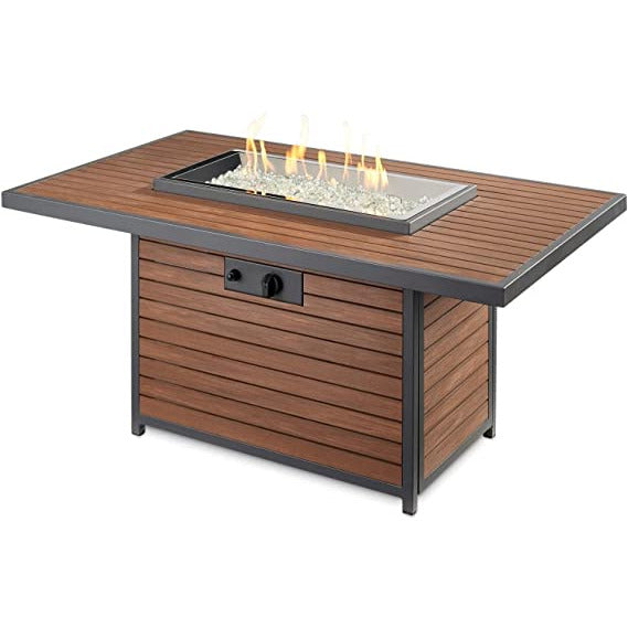 Outdoor Greatroom Brooks Rectangular Gas Fire Pit Table