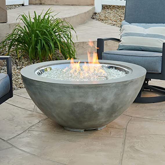Outdoor Greatroom Natural Grey Cove 42 inch Round Gas Fire Pit Bowl