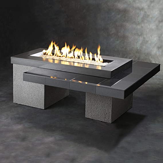 Outdoor Greatroom Black Uptown Linear Gas Fire Pit Table