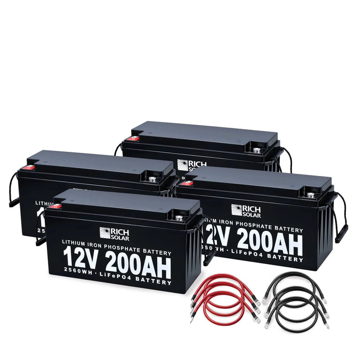 Rich Solar 12V - 800AH - 10.2kWh Lithium Battery Bank BACKORDER