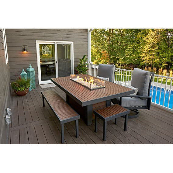 Outdoor Greatroom Kenwood Linear Dining Height Gas Fire Pit Table