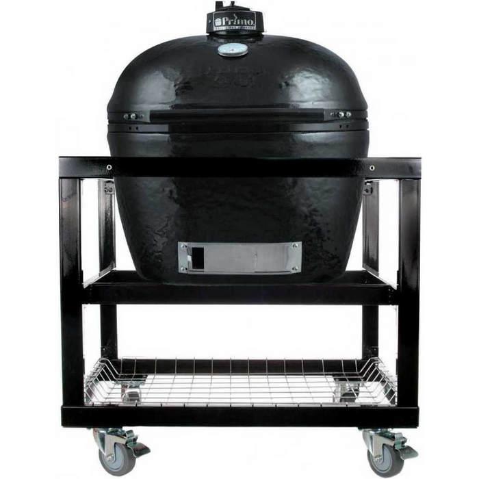 Primo Oval Large Charcoal Grill with Stainless Steel Cart