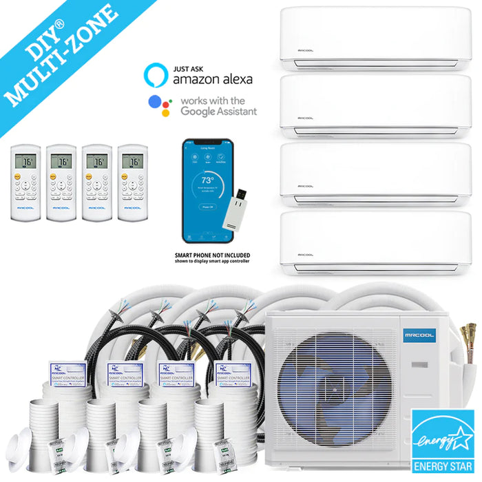 MRCOOL DIY Mini Split - 39,000 BTU 4 Zone Ductless Air Conditioner and Heat Pump with 35 ft. Install Kit