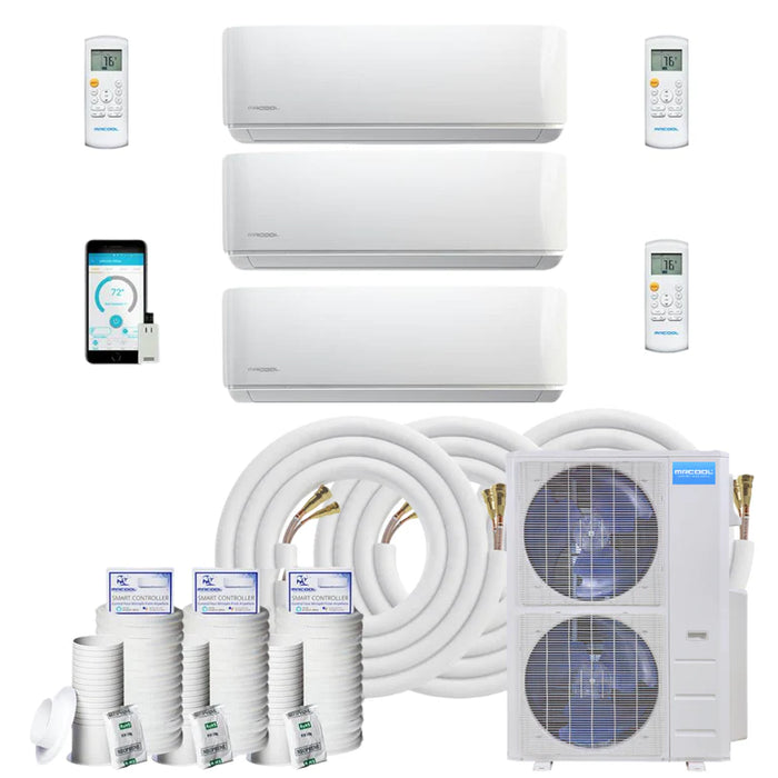 MRCOOL DIY Mini Split - 54,000 BTU 3 Zone Ductless Air Conditioner and Heat Pump with 50 ft. Install Kit.