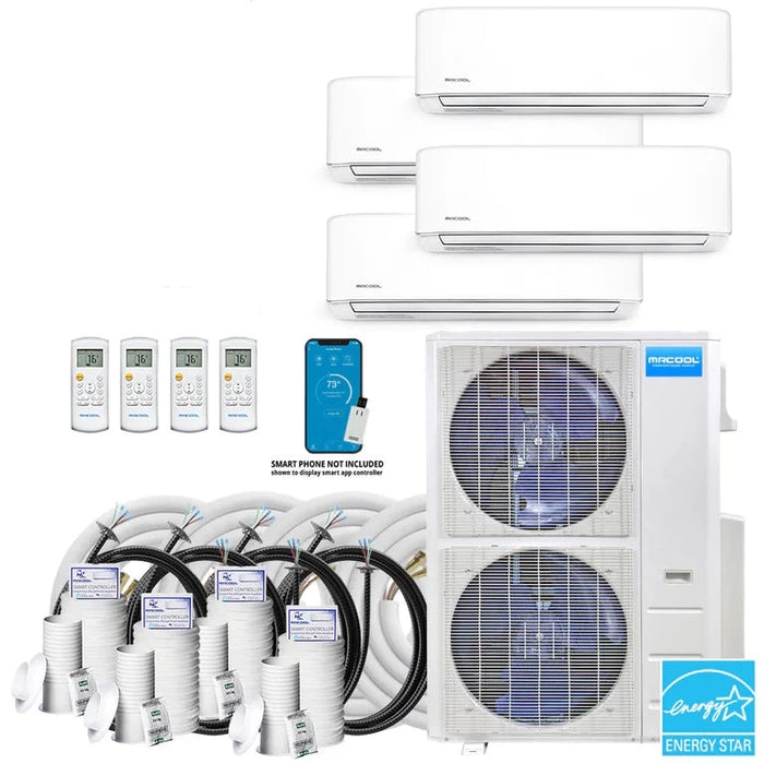 MRCOOL DIY Mini Split - 51,000 BTU 4 Zone Ductless Air Conditioner and Heat Pump with 25 ft. Install Kit