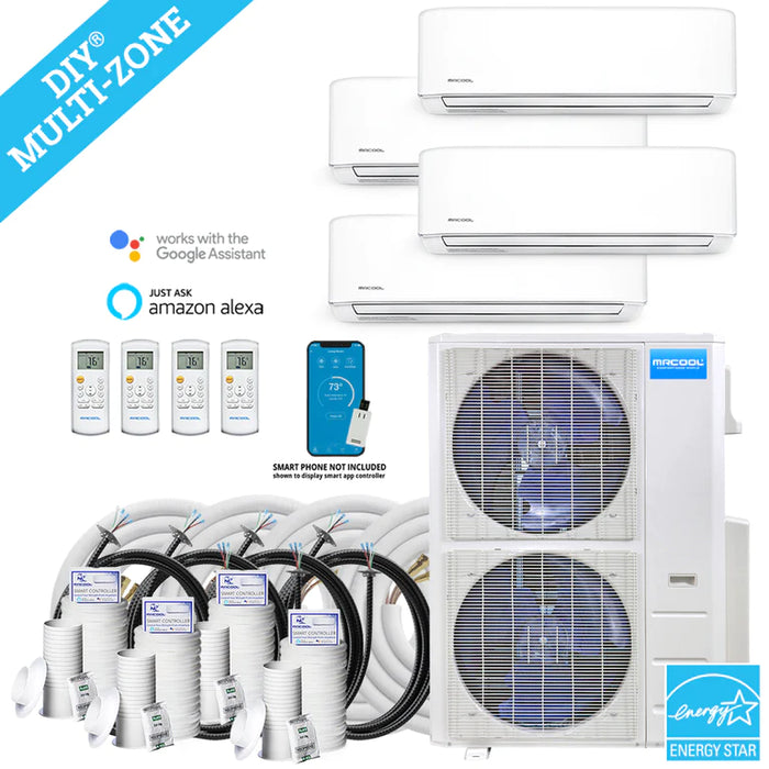MRCOOL DIY Mini Split - 48,000 BTU 4 Zone Ductless Air Conditioner and Heat Pump with 16 ft. Install Kit.