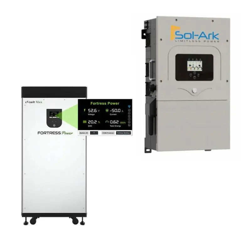 Sol-Ark 12K + 2 x Fortress eVault 18.5kWh MAX Kit | 120/240 48V [All-In-One].   At  Generation Eco Store