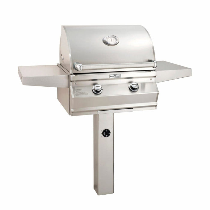 Fire Magic Grill 24" 2-Burner Choice Multi-User CM430s In-Ground Post Mount Gas Grill w/ Analog Thermometer