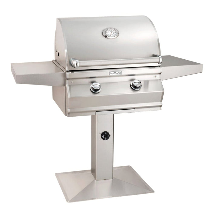 Fire Magic Grill 24" 2-Burner Choice Multi-User CM430s Patio Post Mount Gas Grill w/ Analog Thermometer