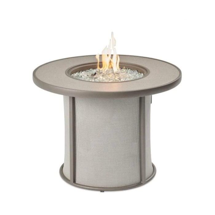 Outdoor Greatroom Grey Stonefire Round Gas Fire Pit Table