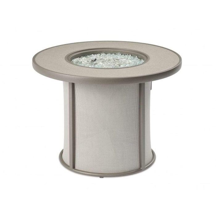 Outdoor Greatroom Grey Stonefire Round Gas Fire Pit Table