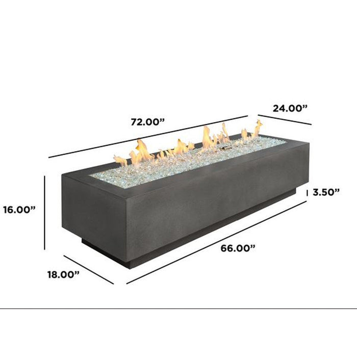 Outdoor Greatroom Midnight Mist Cove 72" Linear Gas Fire Pit Table