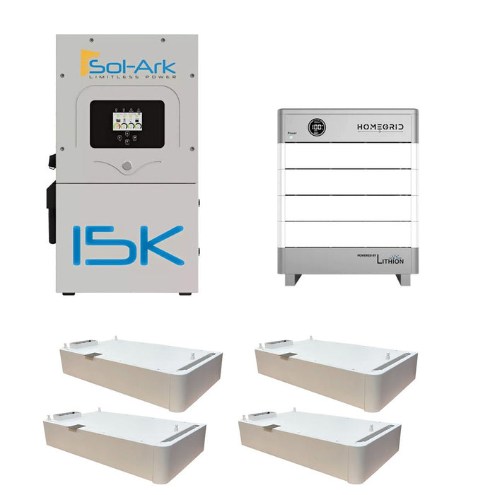 Sol-Ark 15K + HomeGrid Stack'd Series LFP Bundle (SA-Limitless-15K, HG-4-STACK)